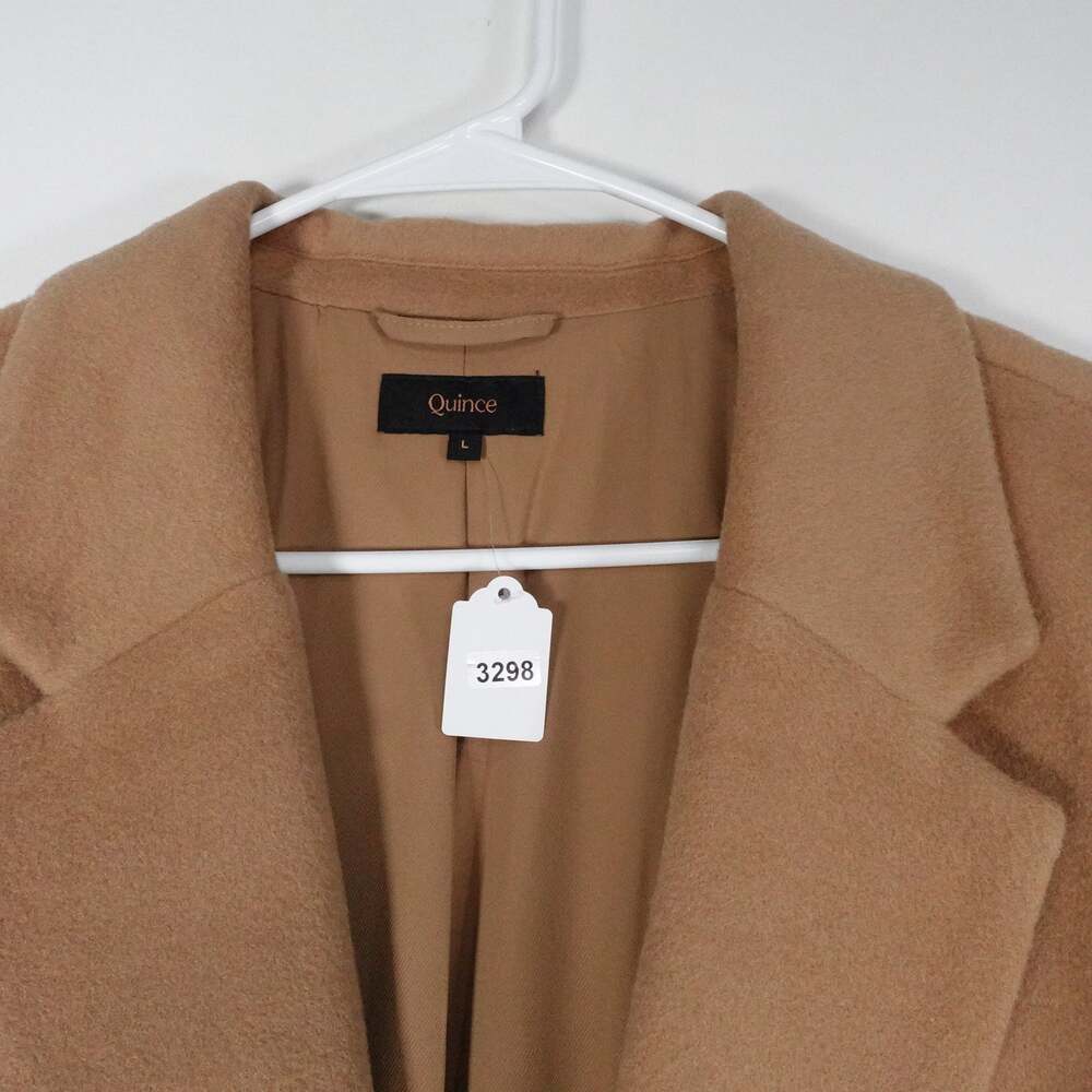 NWOT Quince Women's L Wool Cashmere Single Breasted Coat Caramel Tan $200 Luxe - Picture 7 of 10